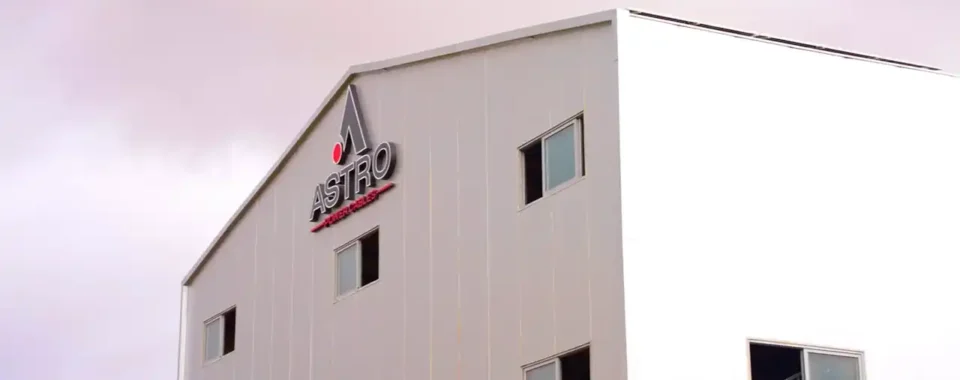 Astro Cables factory building with company logo.