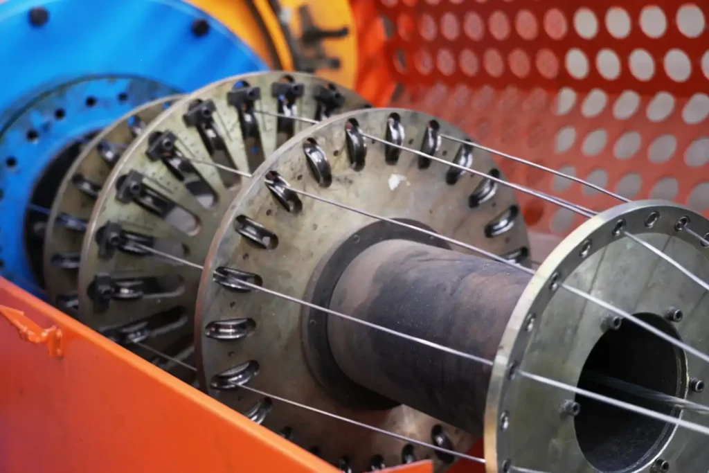 Cable manufacturing process with metal components and wires