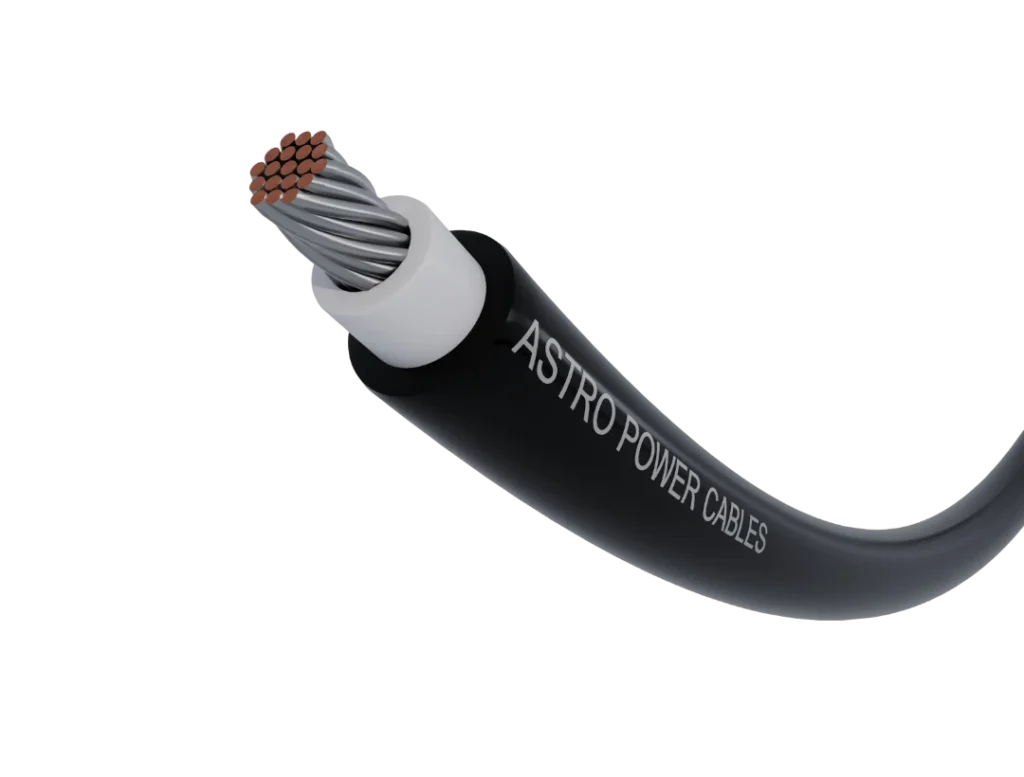 PV Cables copper conductor cable by Astro Cables Company for efficient solar power installations.